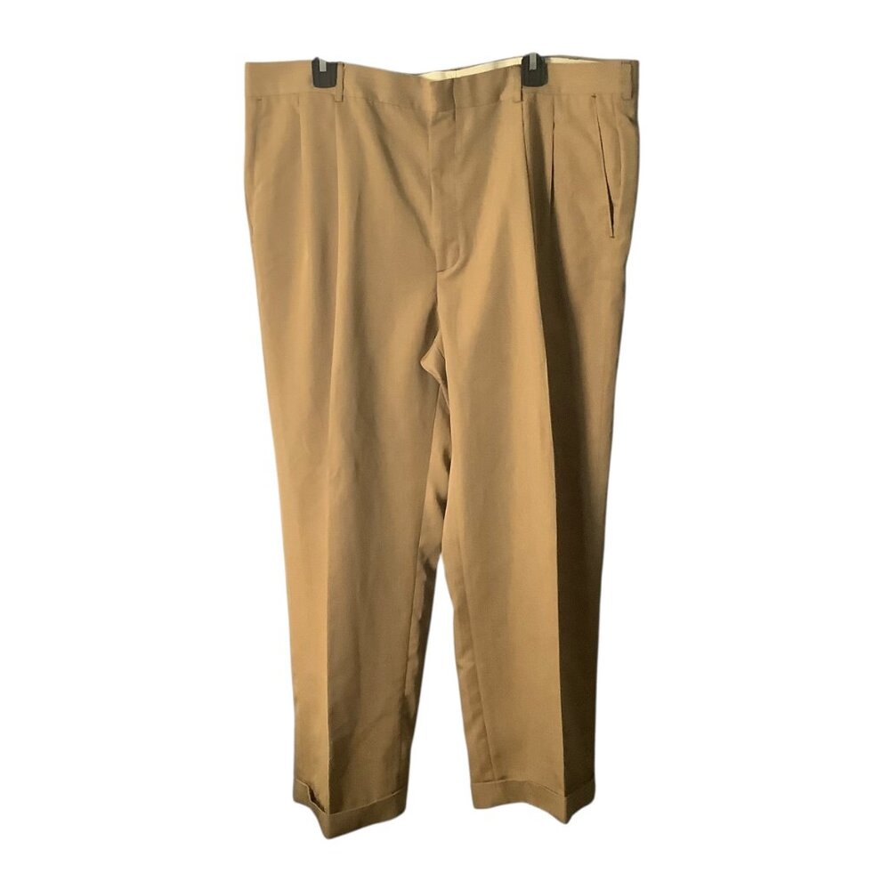 Haggar Freedom Men Dress Pants 42W X 30L Liquid Repellant Wrinkle-Free Khaki